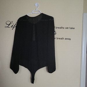 Black long sleeve bodysuit